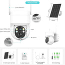 Videocamera Sorveglianza, 4MP Solar PTZ Camera Wireless Security Camera Outdoor Night Vision PIR Detection Solar Powered Battery Camera,per la sicurezza della casa JOJIDE