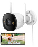 Imou Telecamera WiFi Esterno, 5MP Videocamera Sorveglianza da Esterno Telecamera di Sicurezza con Rilevamento Umano, Impermeabile IP67, Visione Notturna 30m, Compatibile con Alexa, 2,4g, Bullet 2C 5MP Imou
