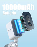 COCOCAM Portatile Magnetica 4G Telecamera con SIM Senza Fili Esterno/Interno 2K per RV/Campeggio/Viaggio, 300°Pan, 10000Ahm Batteria, PIR&AI Rilevamento Umano, Scheda SIM Integrata (NO WIFI) COCOCAM