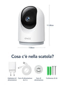 GNCC Telecamera WiFi Interno 2K(3MP)(2-Pack), Videocamera Sorveglianza Interno, Audio Bidirezionale, Visione Notturna, Notifica Immediata e Rilevamento del Movimento, 360°, Compatibile con Alexa(2,4G) GNCC
