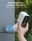 Telecamera Wifi Esterno Senza Fili, Base Magnetica, Pan 300° ieGeek 2K Telecamera Wi-fi Esterno/Interno con 5200mAh Batteria. Visione Notturna a Colori, Rilevamento del Movimento PIR, IP65, S2 ieGeek