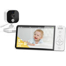 GHB Baby Monitor Video e Audio 5" 720P HD Telecamera Bambini con Schermo IPS 5000mAh VOX Visione Notturna Rilevamento della Temperatura GHB