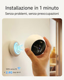 Telecamera Noorio  Wifi Interno Esterno Senza Fili, Telecamera Batteria Casa con App Cellulare, Videocamera Sorveglianza, HDR 2K Visione Notturna a Colori,Rilevamento di Movimento,Lavora con Alexa Noorio
