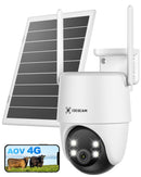 COCOCAM 24/7 Registrazione AOV 4G LTE Telecamera Esterno con Batteria 15000mAh Pannello Solare 8W, 2K PTZ, Rilevamento AI, Tracking AI, Visione Notturna 30 Metri, Scheda eSIM Inclusa (NO WIFI) COCOCAM