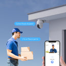 EZVIZ Telecamera Wi-Fi Esterno 2K+, Telecamera Motorizzata per Esterni con Copertura a 360°, Visione Notturna a Colori, Rilevamento di Persone/Veicoli, Tracciamento Zoom Auto, Alexa/Google, C8c 4MP EZVIZ
