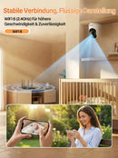 Tenda Telecamera Wi-Fi Interno 2K, WiFi 6 360° per Bambini/Animali, 3MP Visione Notturna, Rilevamento Umano AI, Audio Bidirezionale, No Abbonamento Obbligatorio, CP3 Tenda