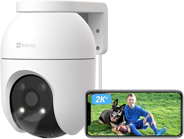 EZVIZ Telecamera Wi-Fi Esterno 2K+ Telecamera Motorizzata per Esterni con Copertura a 360°, Visione Notturna a Colori, Rilevamento di Persone/Veicoli, Tracciamento Zoom Auto, Alexa/Google, C8c 4MP ezviz