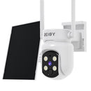 REIGY 4MP Telecamera WIFI Esterno Batteria Senza FIli, 360° Videocamera Sorveglianza con Pannello Solare, Rilevazione di Movimento PIR, Audio a 2 Vie, IP65, Supporto 2,4GHz/5GHz REIGY