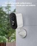CZEview Telecamera di Sicurezza IP65, 2k, WiFi/Ethernet, Visione Notturna 10m, Audio Bidirezionale, Rilevamento Movimento (bianco) CZEview