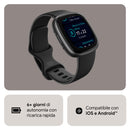 Smartwatch per il fitness Fitbit Versa 4 con GPS integrato, fino a 6 giorni di autonomia e compatibile con iOS 15 & Android OS 9.0, Nero / Alluminio grigio grafite Fitbit