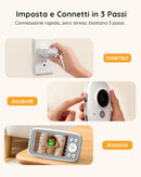 Boifun Baby Monitor Video e Audio, Schermo IPS 4" 720P Protettivo, Visione Notturna, Autonomia 11 ore, Avviso Sonoro, Zoom 3x, Rilevamento Temperatura, Ninna Nanne, Funziona Senza WiFi, Pronto all'Uso BOIFUN