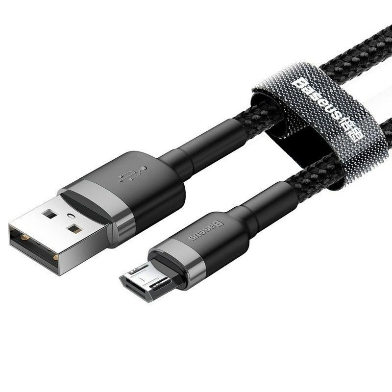 Cavo da USB a micro USB Baseus CAMKLF-BG1 Bianco Nero 1 m-1