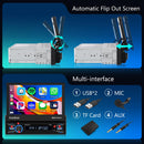 Hodozzy 1 DIN Autoradio con Scomparsa Schermo Motorizzato 7 Pollici Tattile Retrattile Carplay Senza Fili Android Auto, Radio Touch Screen Stereo Auto 1 Din Bluetooth FM/USB AUX+ Retrocamera Hodozzy