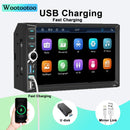 Autoradio 2 DIN BT Car Radio Car Play con Wireless Carplay e Android Auto, Doppio DIN 7 pollici HD Touch Screen, Radio FM RDS/Tipo C/Ricarica rapida/Microfono/Telecamera posteriore Wootootoo