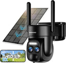 Telecamera Wi-Fi Esterno Batteria senza fili, con pannello solare BEENOZO [ 8X Zoom 4K 5Dbi Telecamera Wi-Fi Esterno Batteria senza fili,360°PTZ Videocamera Sorveglianza,Visione Notturna a Colori,Rilevazione di Movimento PIR,Audio a 2 Vie,IP66 beenozo