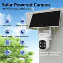 REIGY 4MP Telecamera WIFI Esterno Batteria Senza FIli, 360° Videocamera Sorveglianza con Pannello Solare, Rilevazione di Movimento PIR, Audio a 2 Vie, IP65, Supporto 2,4GHz/5GHz REIGY