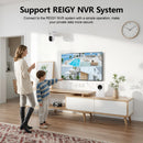 REIGY 4MP Telecamera WIFI Esterno Batteria Senza FIli, 360° Videocamera Sorveglianza con Pannello Solare, Rilevazione di Movimento PIR, Audio a 2 Vie, IP65, Supporto 2,4GHz/5GHz REIGY