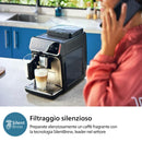 PHILIPS Serie 3300 Macchina da caffè automatica - 5 tipi di bevande, Touch screen a colori, Sistema LatteGo, SilentBrew, Macinacaffè in ceramica al 100%, Filtro AquaClean. Cromato Nero (EP3326/90)