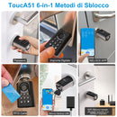 Serratura Smart,Serratura Impronta Digitale,con Password WELOCK ToucA51,Carta RFID,Bluetooth APP e WiFi,serratura elettronica impermeabile IP65,Smart Lock Facile Installazione,Serratura Porta Blindata WE.LOCK