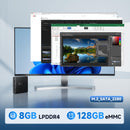 BMAX Mini PC B1 8 GB LPDDR4 128 GB eMMC W-11 Gemini Lake N4000 (fino a 2,6 GHz) Display a doppio schermo Supporta HDMI 4K, WiFi 5 2.4G/5G, Bluetooth 5.0 PC domestico computer da ufficio BMAX