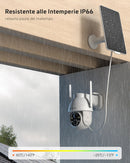 COCOCAM 2K Telecamera Wi-Fi Esterno Solare, PTZ Senza Fili con AI Rilevamento Umano, Visione Notturna a Colori, Audio Bidirezionale, Supporto Alexa, 2,4GHz, Cloud (Bianca) COCOCAM