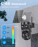 4K Telecamera Wi-Fi Esterno Senza Fili con Pannello Solare,Doppio Obiettivo Videocamera Sorveglianza WiFi Abiso