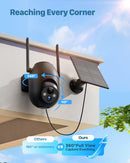 SIIOOE Telecamera WiFi Esterno senza Fili Solare: 2K Telecamera Batteria Visione Notturna Colori - Videocamera Sorveglianza Esterno Rilevamento Umano Pir Videosorveglianza IP66 SIIOOE