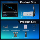 Hodozzy 1 DIN Autoradio con Scomparsa Schermo Motorizzato 7 Pollici Tattile Retrattile Carplay Senza Fili Android Auto, Radio Touch Screen Stereo Auto 1 Din Bluetooth FM/USB AUX+ Retrocamera Hodozzy