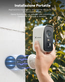 COCOCAM Portatile Magnetica 4G Telecamera con SIM Senza Fili Esterno/Interno 2K per RV/Campeggio/Viaggio, 300°Pan, 10000Ahm Batteria, PIR&AI Rilevamento Umano, Scheda SIM Integrata (NO WIFI) COCOCAM