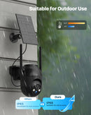 SIIOOE Telecamera WiFi Esterno senza Fili Solare: 2K Telecamera Batteria Visione Notturna Colori - Videocamera Sorveglianza Esterno Rilevamento Umano Pir Videosorveglianza IP66 SIIOOE