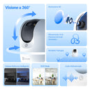 EZVIZ C6N G1 4K Telecamera Wi-Fi Interno, 8MP Videocamera Sorveglianza Interno Pan/Tilt/Zoom, Rilevamento di Persone/Animali/Rumore, Visione Notturna a Colori, Chiamata Bidirezionale, WiFi 2.4/5Ghz EZVIZ