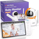 Baby Monitor Video e Audio, Babyphone con Fotocamera da 5 Pollici 720P HD 2 x 4 x Zoom Digitale, Due Vie, Audio VOX, Visione Notturna, Monitoraggio della Temperatura ezviz