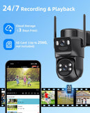 4K Telecamera Wi-Fi Esterno Senza Fili con Pannello Solare,Doppio Obiettivo Videocamera Sorveglianza WiFi Abiso