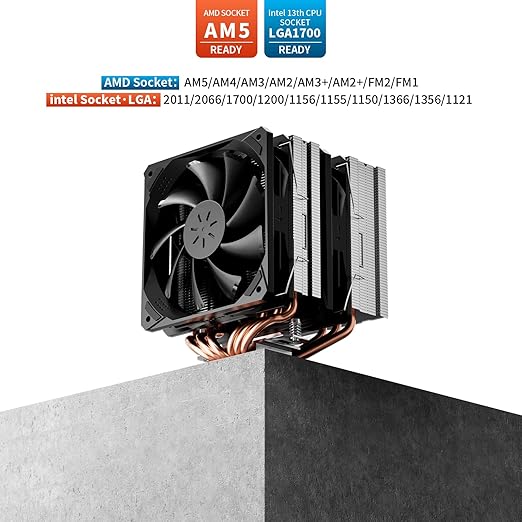 Dissipatore CPU ad Alte Prestazioni, 6 Tubi di Calore CPU Air Cooler, Raffreddatore CPU ad Torre Doppia, Doppia Ventola 120mm PWM, Intel LGA 2011/2066(X79/X99) e AMD AM4/AM5 Compatibile, D6SEK Cooler Master
