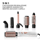BELLISSIMA Imetec - Spazzola Ad Aria Calda 5 in 1 GH18 1100, Accessori per Styling Liscio, Onde, Ricci, Spazzole Rivestite in Ceramica BELLISSIMA
