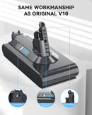 Batteria per Dyson V10 SV12 8000mAh Dyson V10 SV12 Batteria per Cyclone, Animal, Absolute, Motorhead, Fluffy Aspirapolvere, 2 Filtri morpilot