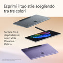 Microsoft Surface Pro | Copilot+ PC | LCD Touchscreen 12” | Snapdragon® X Plus | 16GB di RAM | 256GB di memoria | Ultimo modello | Platino
