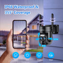 BEENOZO [ 8X Zoom ] 4K 5Dbi Telecamera Wi-Fi Esterno Batteria senza fili,360°PTZ Videocamera Sorveglianza con Pannello Solare,Visione Notturna a Colori,Rilevazione di Movimento PIR,Audio a 2 Vie,IP66 BEENOZO