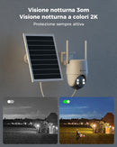 COCOCAM 24/7 Registrazione AOV 4G LTE Telecamera Esterno con Batteria 15000mAh Pannello Solare 8W, 2K PTZ, Rilevamento AI, Tracking AI, Visione Notturna 30 Metri, Scheda eSIM Inclusa (NO WIFI) COCOCAM