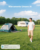 COCOCAM Portatile Magnetica 4G Telecamera con SIM Senza Fili Esterno/Interno 2K per RV/Campeggio/Viaggio, 300°Pan, 10000Ahm Batteria, PIR&AI Rilevamento Umano, Scheda SIM Integrata (NO WIFI) COCOCAM