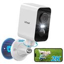 Telecamera Wifi Esterno Senza Fili, Base Magnetica, Pan 300° ieGeek 2K Telecamera Wi-fi Esterno/Interno con 5200mAh Batteria. Visione Notturna a Colori, Rilevamento del Movimento PIR, IP65, S2 ieGeek