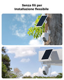 COCOCAM 24/7 Registrazione AOV Telecamera Wi-Fi Esterno Senza Fili Solare con Batteria 10000mAh Pannello Solare 8W, 2K PTZ, Rilevamento AI, Tracking AI, Visione Notturna 30 Metri, IP66 COCOCAM