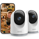GNCC Telecamera WiFi Interno 2K(3MP)(2-Pack), Videocamera Sorveglianza Interno, Audio Bidirezionale, Visione Notturna, Notifica Immediata e Rilevamento del Movimento, 360°, Compatibile con Alexa(2,4G) GNCC