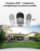 CZEview Telecamera di Sicurezza IP65, 2k, WiFi/Ethernet, Visione Notturna 10m, Audio Bidirezionale, Rilevamento Movimento (bianco) CZEview