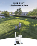 COCOCAM 24/7 Registrazione AOV Telecamera Wi-Fi Esterno Senza Fili Solare con Batteria 10000mAh Pannello Solare 8W, 2K PTZ, Rilevamento AI, Tracking AI, Visione Notturna 30 Metri, IP66 COCOCAM