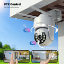 Telecamera 2K  Wi-Fi Esterno con vista a 360°, Codnida 3MP Allarme Sonoro e Luminoso Codnida