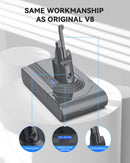 Batteria  Dyson V8, 8000mAh Batteria di Ricambio per Dyson V8 Absolute Fluffy Animal SV10 Motorhead Slim Fluffy Total Clean Extra con 2  Filtri morpilot