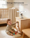 Boifun Baby Monitor Video e Audio, Schermo IPS 4" 720P Protettivo, Visione Notturna, Autonomia 11 ore, Avviso Sonoro, Zoom 3x, Rilevamento Temperatura, Ninna Nanne, Funziona Senza WiFi, Pronto all'Uso BOIFUN