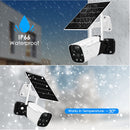 Telecamera di sicurezza per esterni, telecamera WiFi con pannello solare da 3 MP senza fili ricaricabile alimentata a batteria, telecamera di sicurezza per visione notturna colorata,Add 128g card PINCHU