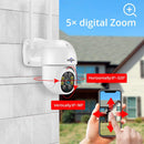 Hiseeu 5MP 360° Telecamera wifi Esterno con Visione Notturna a Colori,5MP PTZ 5X Zoom Digitale IP telecamera di Sorveglianza,Audio Bidirezionale,Tracciamento Automatico,Rilevamento del Umano,IP66 Hiseeu